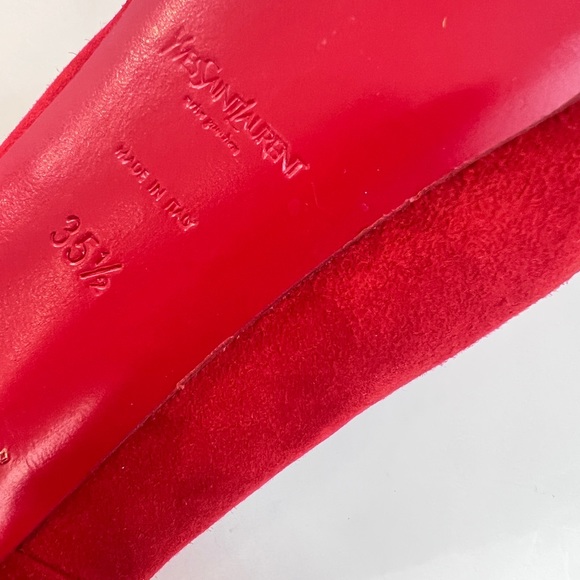 Saint Laurent Red Suede Tribute Two Platform Pumps - Picture 8 of 8